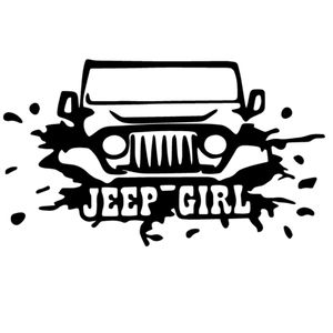 Decal jeep girl window Decal vinyl sticker